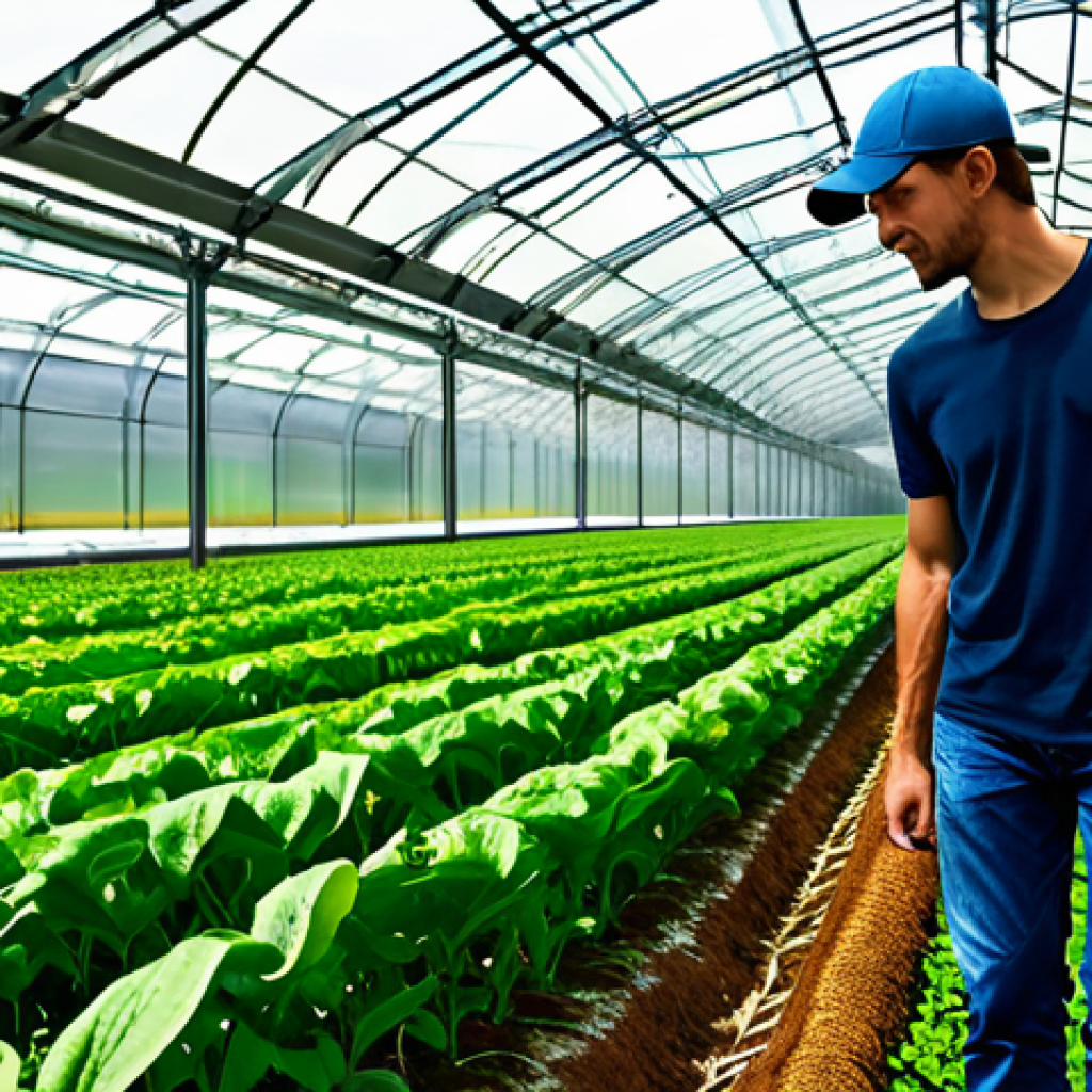 Sustainable Agriculture & Robotics**

"A futuristic, family-friendly scene depicting advanced agriculture.  Robots inspired by insect pollination are tending to rows of vibrant crops in a lush, green field.  In the background, modern greenhouses utilize artificial photosynthesis technology, mimicking plant leaves, to generate energy.  The image emphasizes sustainability and technological harmony with nature. Safe for work, appropriate content, fully clothed farmers in the background, professional agricultural setting, perfect anatomy, natural proportions, high quality."

**