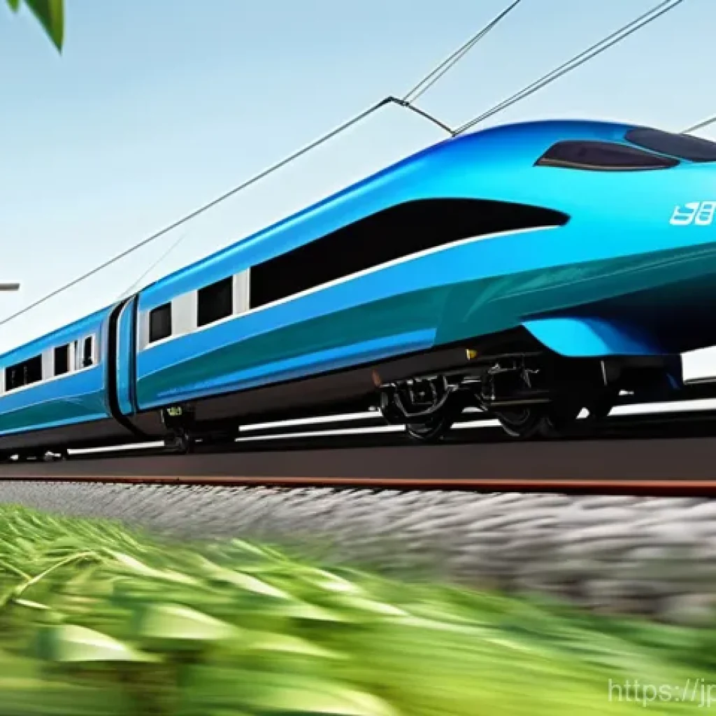생체모방 기술을 활용한 친환경 제품 개발 - **Prompt:** A highly detailed, futuristic high-speed train, its aerodynamic nose precisely modeled a...