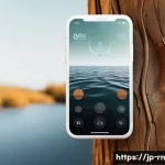 생체모방 디자인을 활용한 UI UX 혁신 - A serene user interface concept inspired by nature’s tactile textures: detailed close-up of a digita...